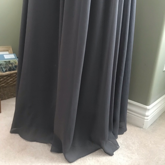 David’s Bridal Charcoal Grey Gown with Beading - Picture 7 of 9